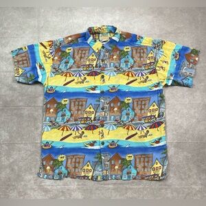 Kahala Ron Anderson Hawaiian Shirt Mens L Surf Beach Ocean AOP Camp Collar